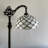 Pewamo Tiffany Floor Lamp White Stained Glass Crystal Beans LED Bulb Included Gooseneck Adjustable 63" H
