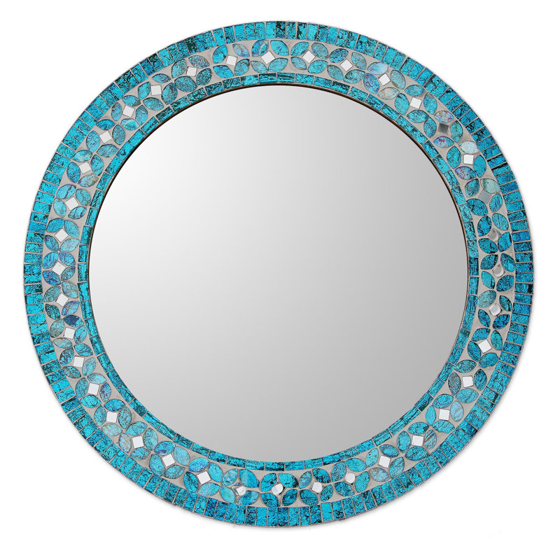 Izabelle Wood Round Wall Mirror