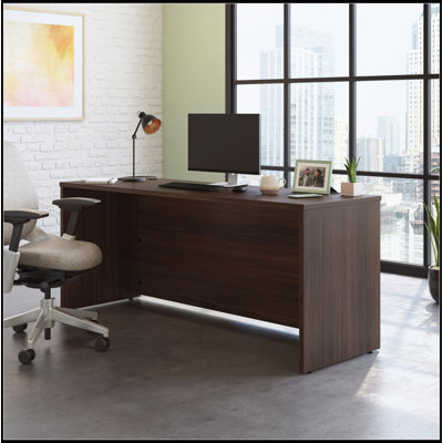 Spacious 72-inch by 24-inch Desk with Durable Melamine Top and Rich Brown Finish, Perfect for Home or Office Use