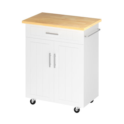 Kitchen Island Cart With Storage,Rolling Side Table On Wheels With Large Worktop, Cabinet,Towel Rack And Drawers For Kitchen,Dinning Room -  Ebern Designs, 19E944143DB34359853CE190684B4EA9