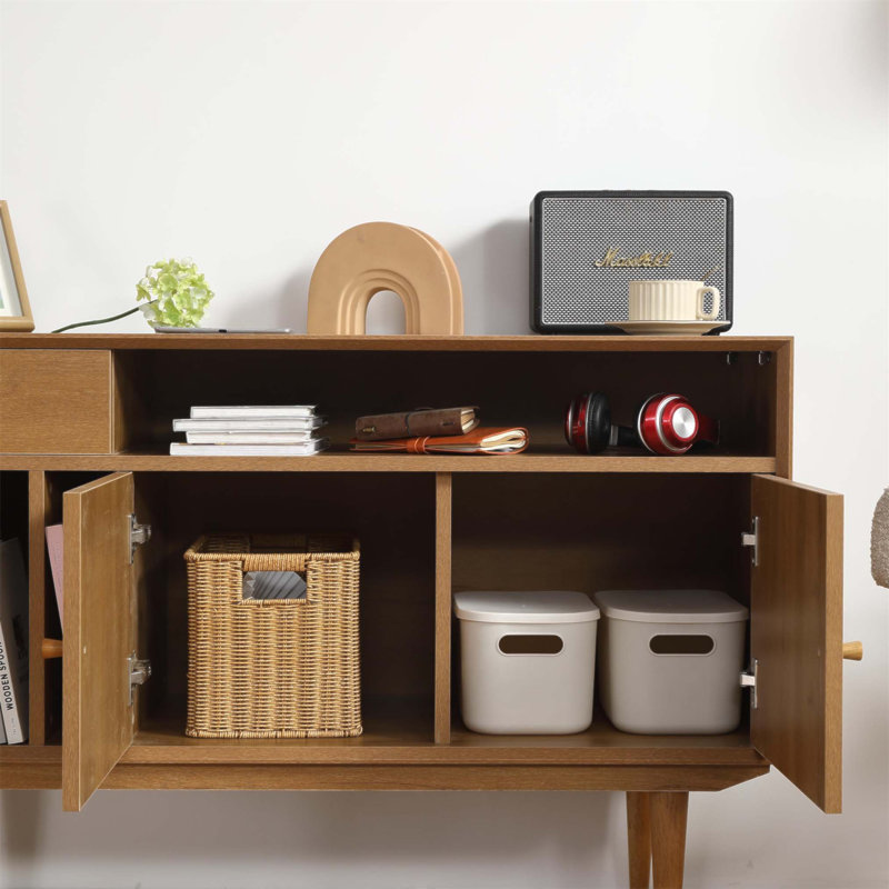 Cabinet LP avec rangement intégré, parfait pour les mélomanes et les décorations élégantes.