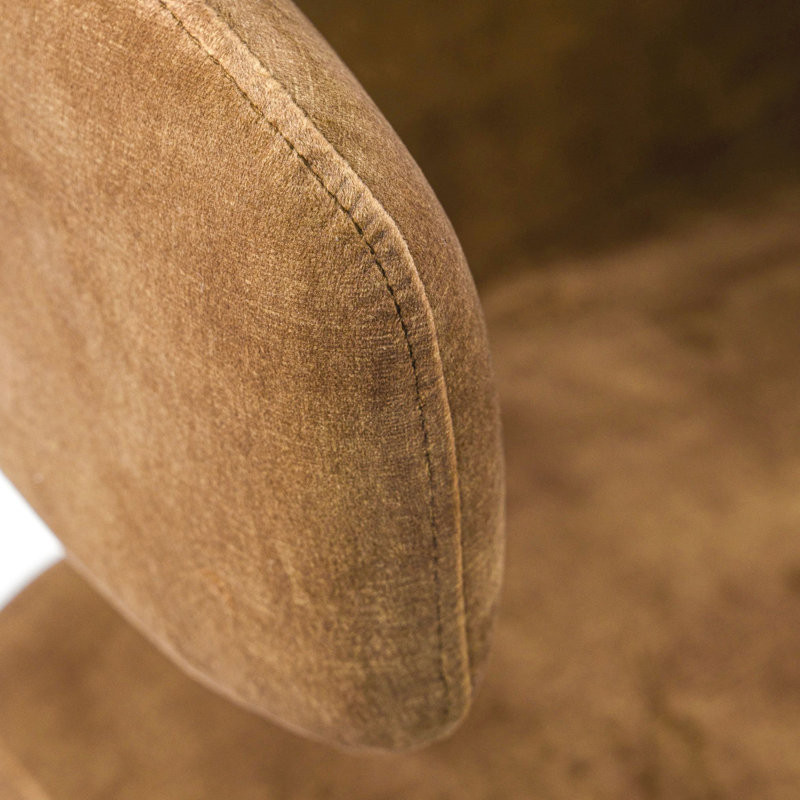 Sasa 18.7'' H Velvet Upholstered Side Chair, Camel Velvet