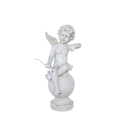 21" Cherub Angel with Bow Outdoor Garden Statue