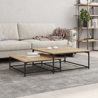 vidaXL Nesting Coffee Tables Telephone Table End Table Engineered Wood
