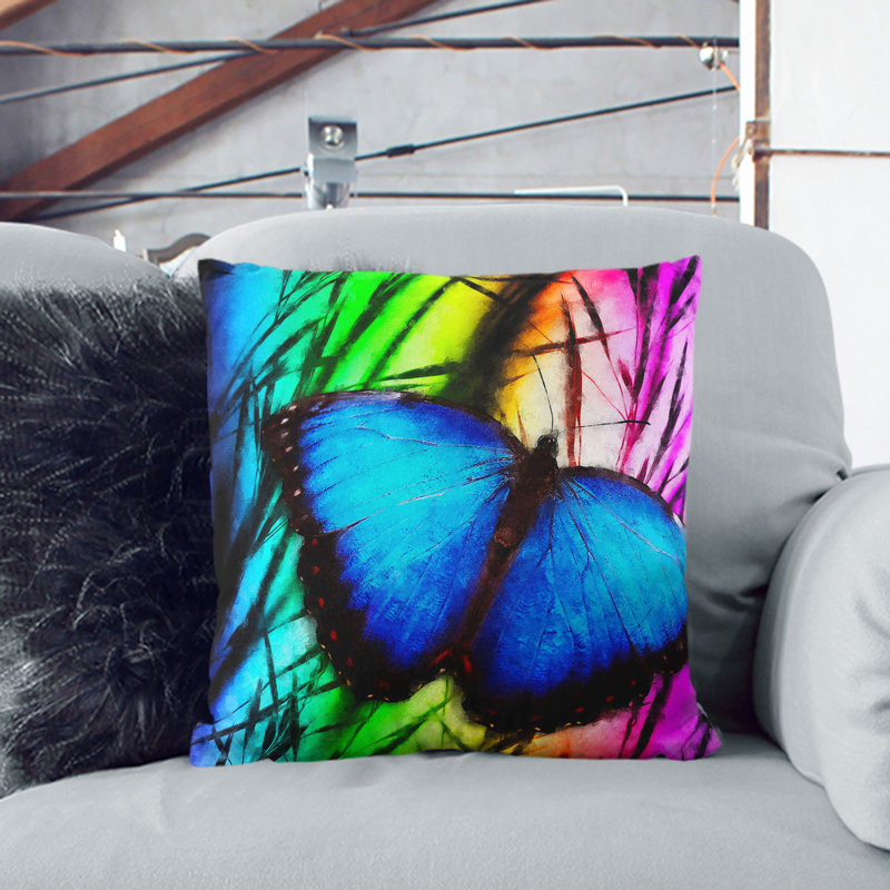 Butterfly Vol.6 Painting Square Throw Cushion, Stone, 55cm H x 55cm W x 20cm D