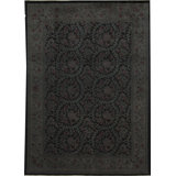 Wool Oriental Area Rug in Black/Green/Rust