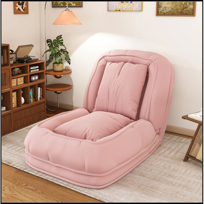 Canapé-lit rembourré pliable avec 5 positions réglables et 2 coussins moelleux pour la détente et l'efficacité de l'espace