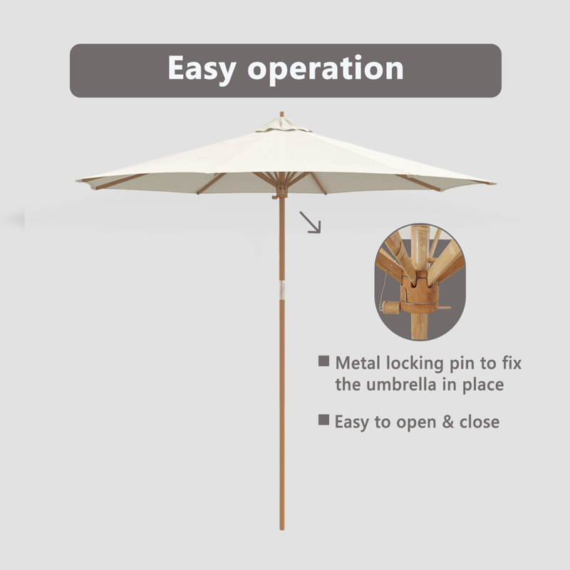 Market Parasol, 260cm H x 240cm W x 240cm D, Cream White