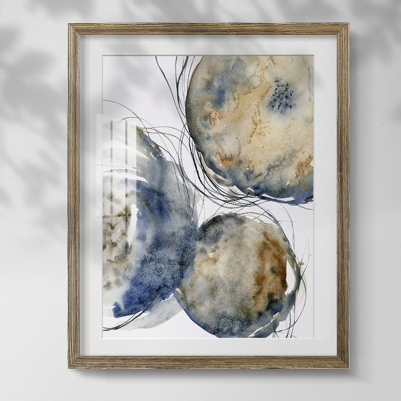 Hibernation I, peinture encadrée sur papier, Noyer