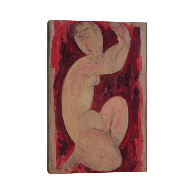 Red Caryatid, 1913 by Amedeo Modigliani - Wrapped Canvas Painting, 66.04 cm H x 45.72 cm W