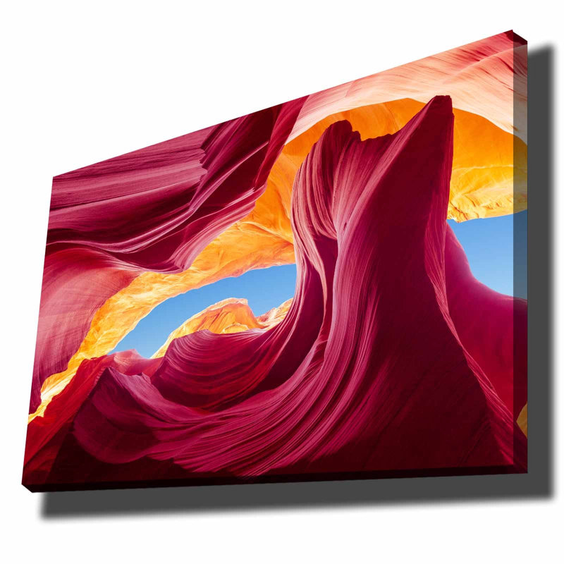 Vibrant Decorative Canvas Painting, 27.6 x 39.4 Inches | 100% Canvas (Thickness: 0.11 in) & 100% Pine Wood Frame (Thickness: 0.9 in) | Bold Fuchsia, Orange, and Blue Colors | Perfect for Home or Office Décor