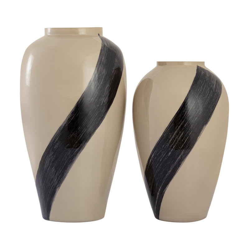 Vase Brushstroke - Grand crème, H 19,75 po x l 11,25 po x P 11,25 po