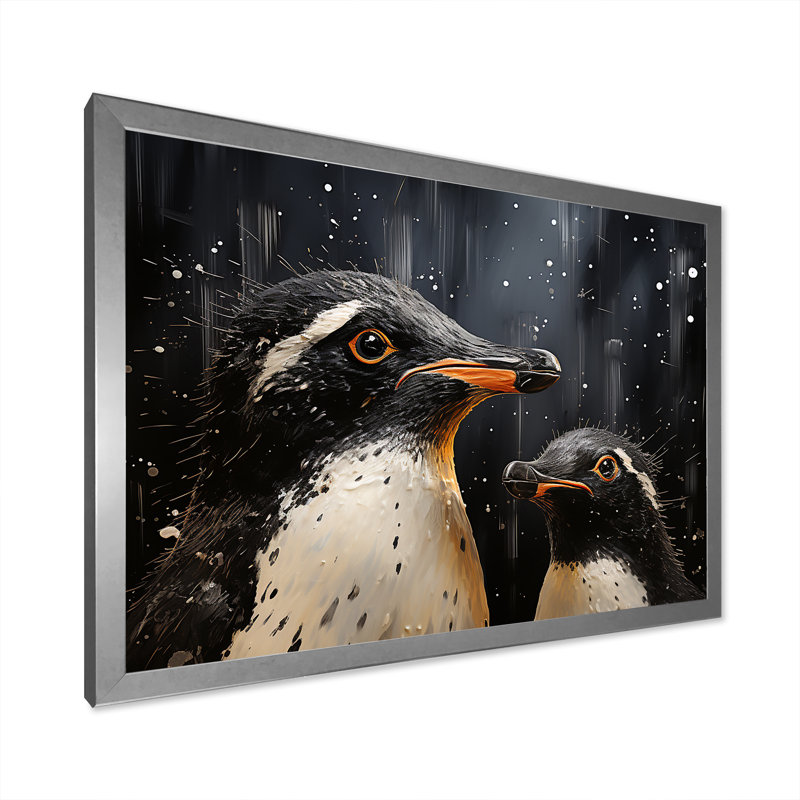 Paysage de rêve pingouin II, Cadre photo argenté, H 30 po x l 40 po x P 1,5 po