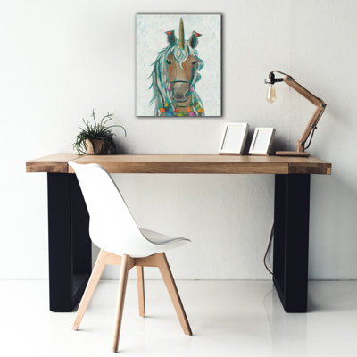 Toile épique Graffiti «Fiesta Unicorn 2» par Chariklia Zarris, 20 po x 24 po