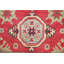 Tapis unique en laine noué à la main style Kazak rouge / beige des années 2010 de 2 pi 9 po x 4 pi Ninette