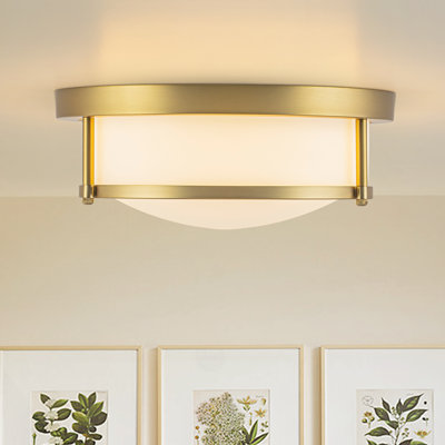Dimmbale LED White Glass Shade Bowl Flush Mount