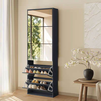 Meuble à chaussures moderne minimaliste à 5 étagères en acrylique miroir