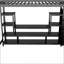 Lit mezzanine double en métal avec meuble télé-594692570