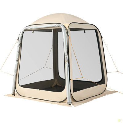 Tente moustiquaire pour écran, 6 x 6 pi, tente de hayon à 4 places pour VUS 4 personnes, moustiquaire portatif avec auvent avec sac de transport, filets de filet, pour camping-car, jardin, patio, arrière-cour, activités de plein air