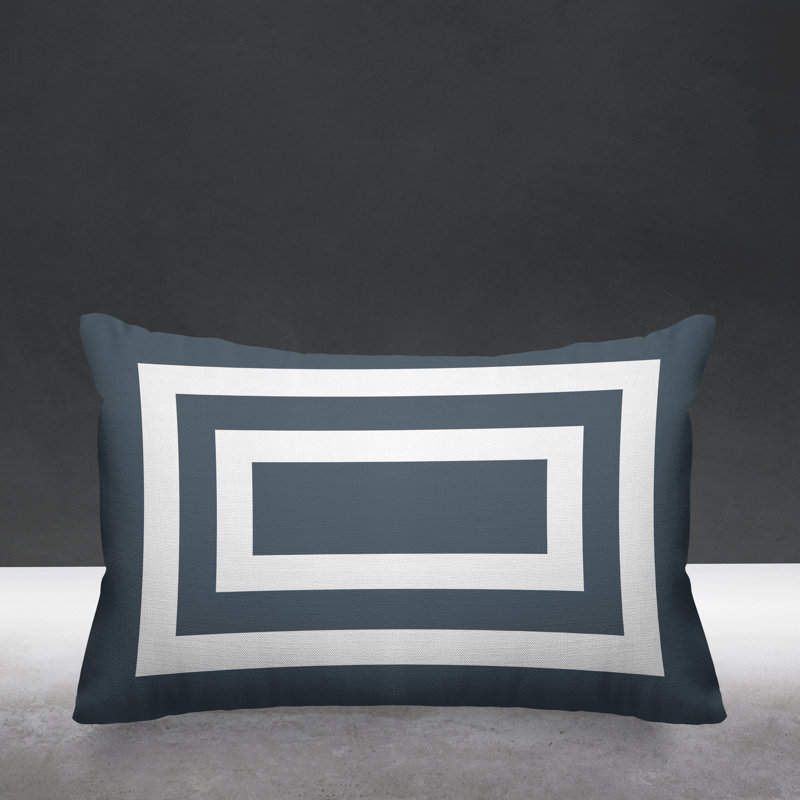 Luella Geometric Outdoor Reversible Throw Pillow, Gray