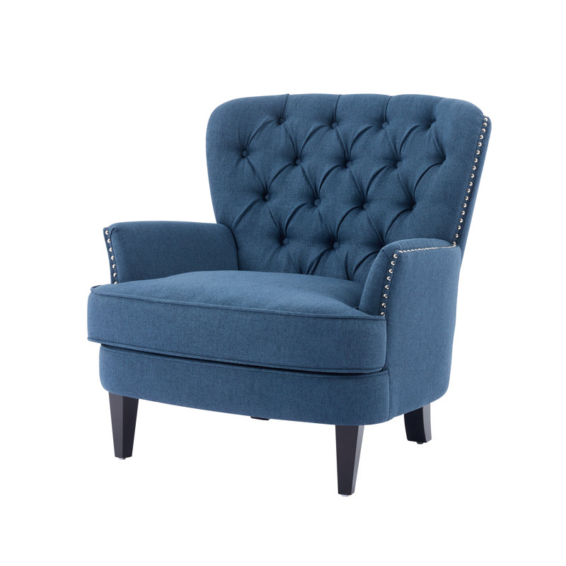 Parmelee Upholstered Club Chair Dark Blue Polyester