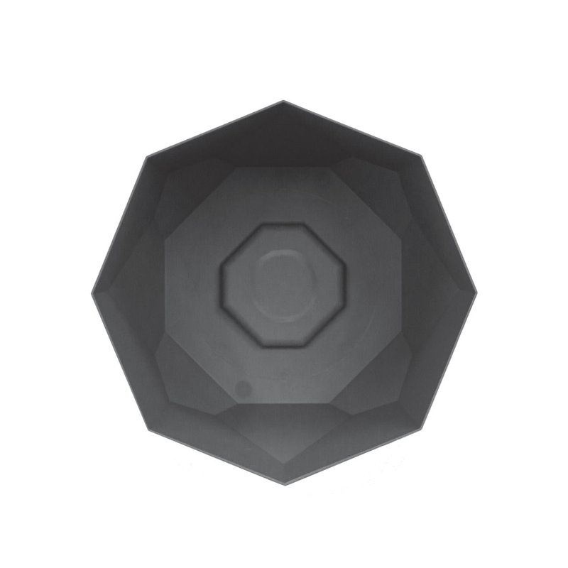 Tuxton Geometric Plastic Indoor/Outdoor Planter, 9.75" x 10.13" x 10.13", Gray