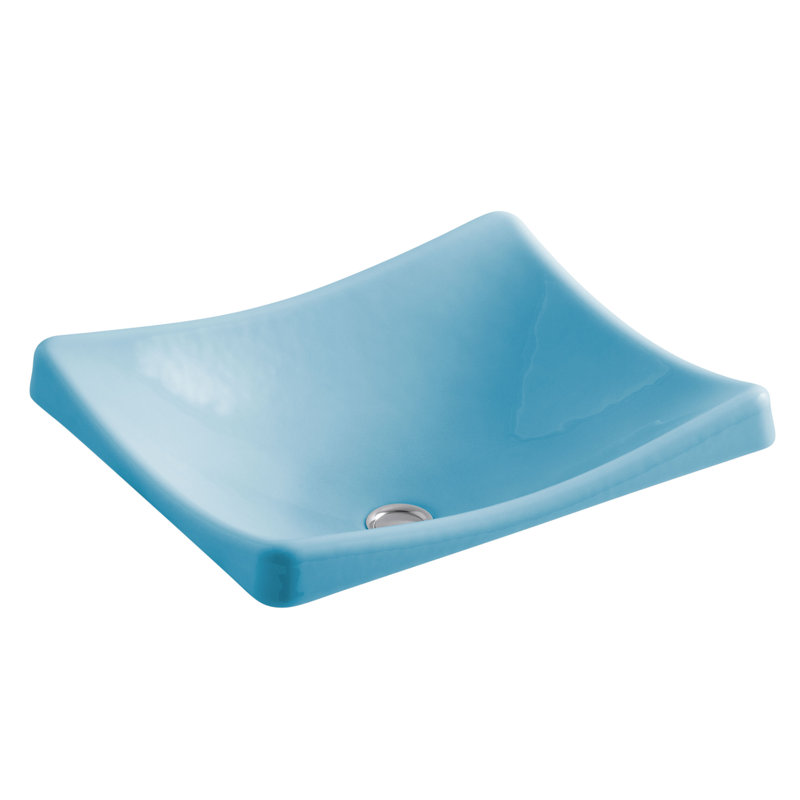DemiLav Metal Specialty Vessel Bathroom Sink, Vapour Blue
