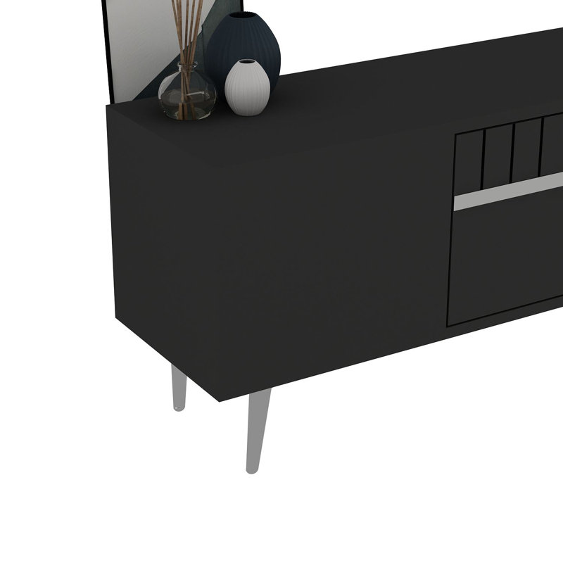 Meuble télé Catena, Gris / argent 