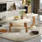Creative round flowers solid wood coffee table