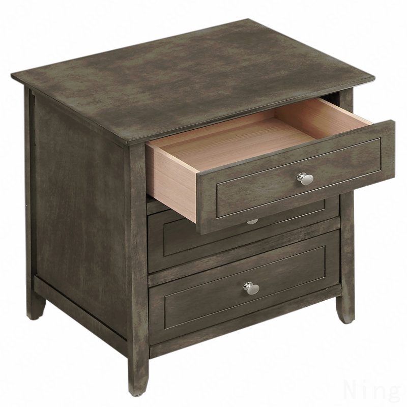 Table de chevet transitionnelle, Gris