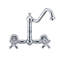 Robinet mural Vintage III Plus avec bec pivotant traditionnel et douchette latérale en laiton massif-55870696-93232840