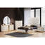 Élégante table de chevet 2 en blanc et or pour une esthétique raffinée de chambre à coucher