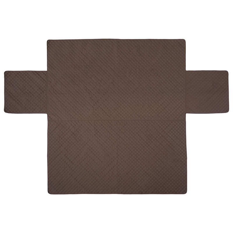 Cover Bonanza Polyester Sofa Slipcover, Dark Brown/Tan, 25" H x 68" W x 21" D