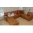 91" Modular Faux Leather Sectional Sofa With Storage Ottoman, Mid-Century Modern Reversible L-Shaped Couch With Padded Armrests, Brown-123828477