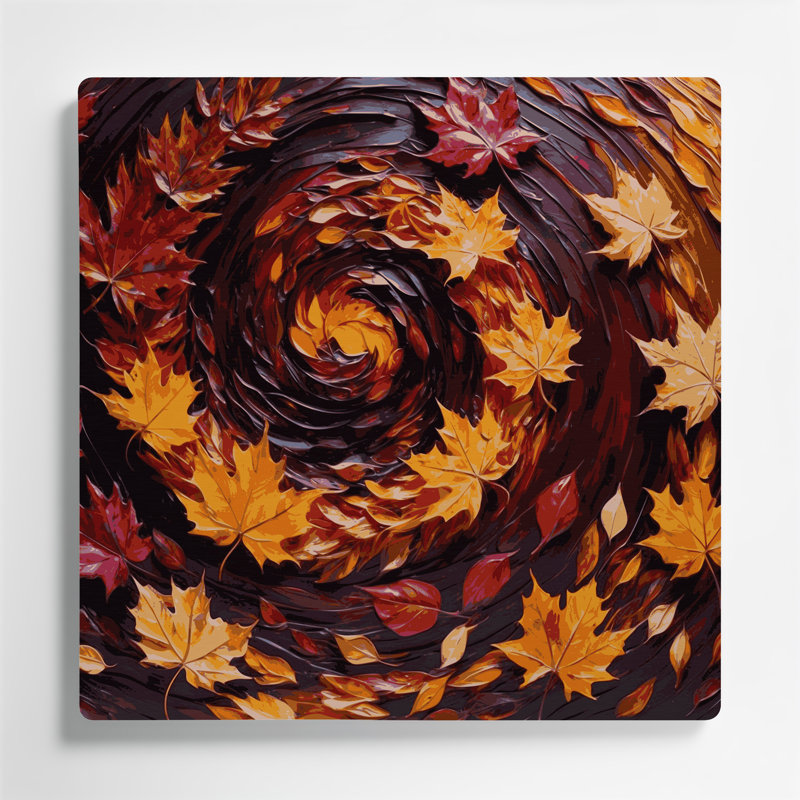 Art mural en métal brun, feuilles d'automne de l'Action de grâce et feuillage, H 12 po x l 12 po x P 0,05 po