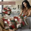 Housses de coussin décoratives de Noël abstraites, housses de coussin rouges et vertes pour les fêtes, décoration festive pour la maison