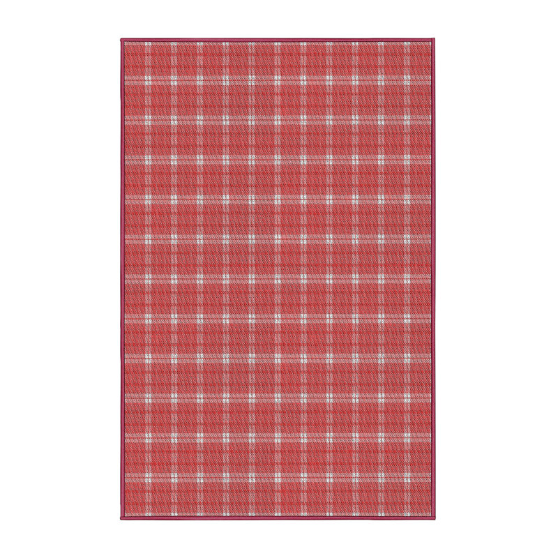 Tapis rouge tissé à la machine, Rectangle 7 pi x 10 pi