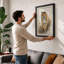 Tiger Forward Gaze Boho - Framed Print-708359944-708359950