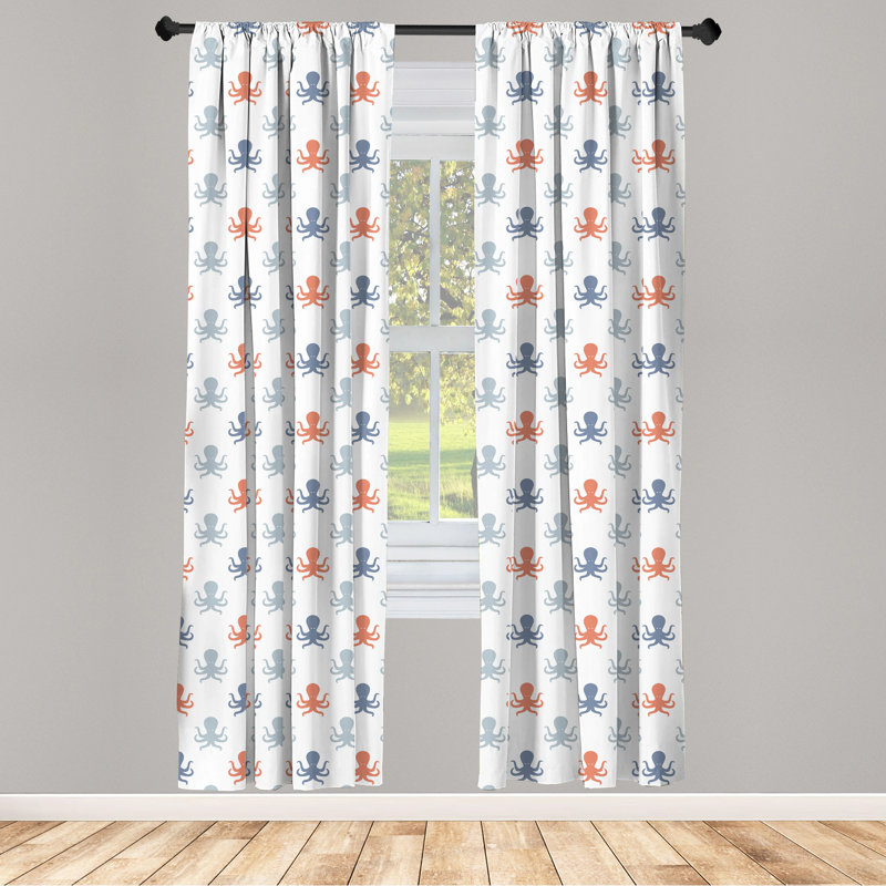 Ambesonne Semi-Sheer Rod Pocket Sliding Panel, 28" x 95"