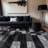 Abstract Grid Black/Gray Minimal Indoor Woven Area Rug-1612320252