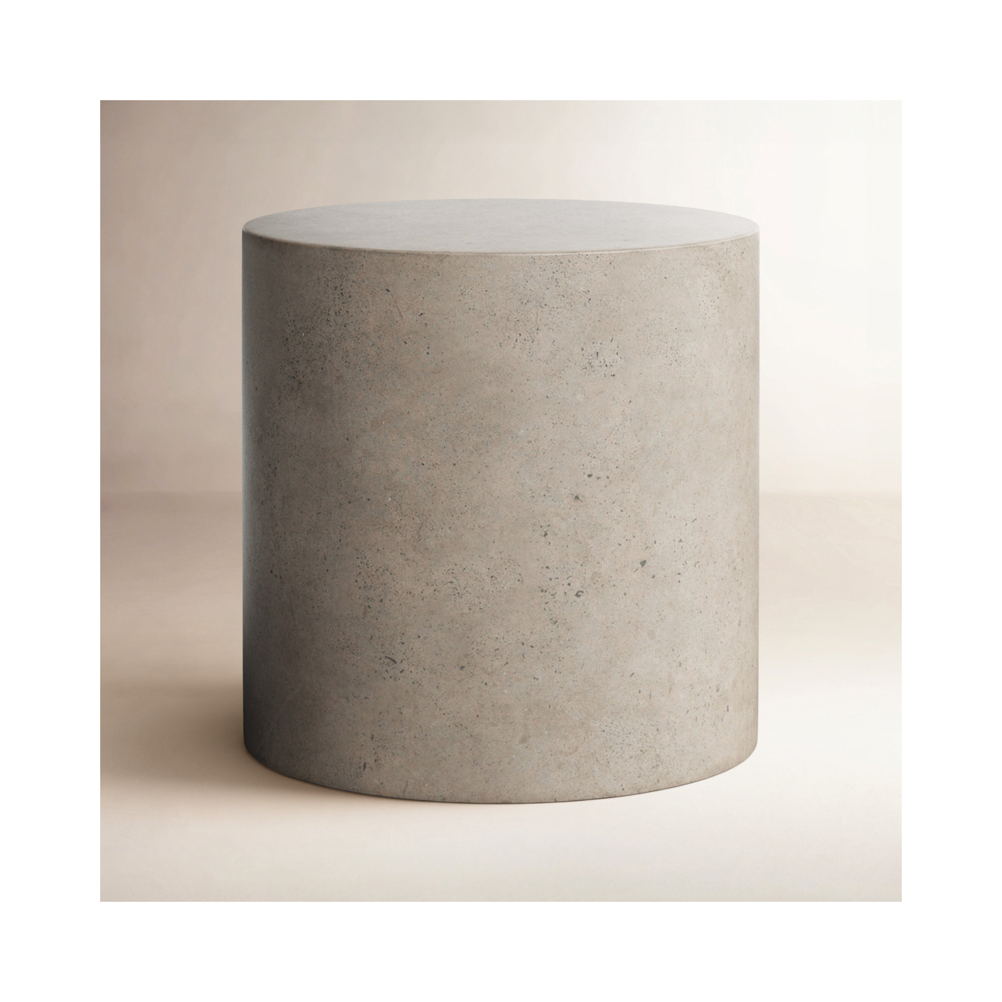 Concrete Pedestal End Table, 15.75" H x 15.75" W x 15.75" D, Dark Gray