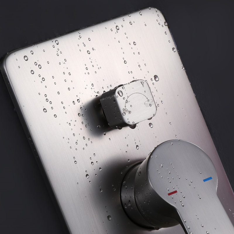 Pressure-Balanced Complete Shower System with Rough-in Valve Rain Shower Heads, Brushed  Nickel