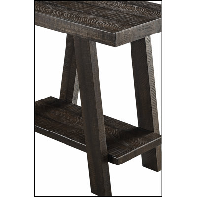 Athens Contemporary Wood Shelf Side Table In Weathered Espresso, Perfect For Modern And Functional Living Spaces.