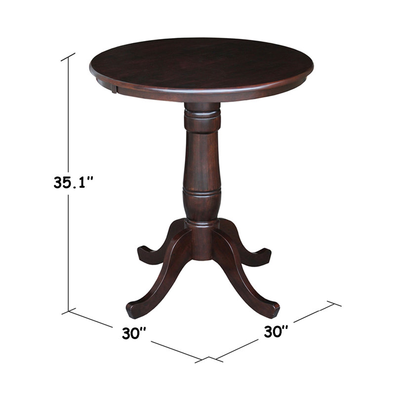 Mosteller Solid Wood Dining Table, Rich Mocha, 36" H x 30" W x 30" D