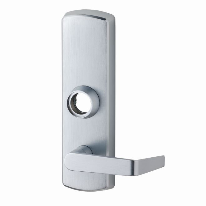 Keyed (Entry) Blank Door Lever, 4.7" H x 2.1" W x 12.7" D, Satin Chrome