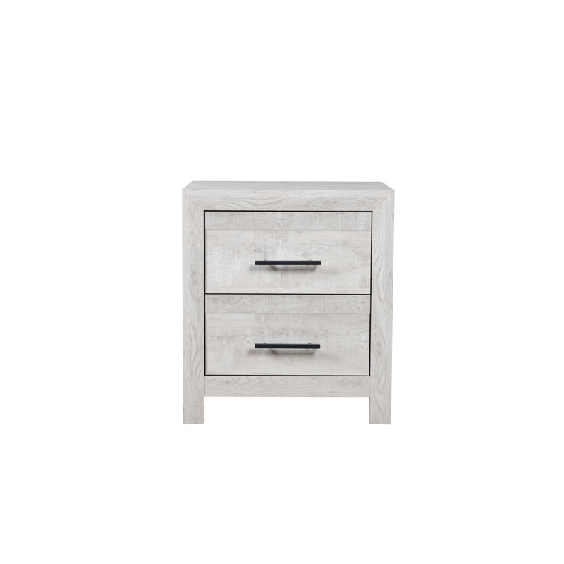 Modern, 2 Nightstand, Natural Wood Finish, Clean Design, Practical Drawer Storage, 23.35" Width Sleek Bedside Bedroom Organization, 27"H