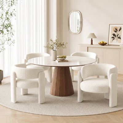 Modern Upholstered Barrel Dining Armchair