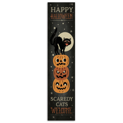 Scaredy Cats Welcome Porch Leaner