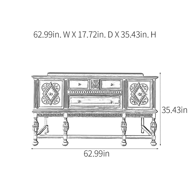 Console rétro sculptée multifonctionnelle