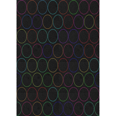 Tapis noir/rouge à motifs